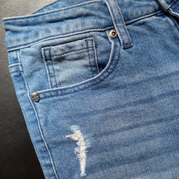 HT Denim: Indigo Destructed Mom Jeans (Size: 0) NWOT - Picture 12 of 12